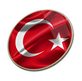 Bayrak Yuvarlak Cam Tablo | Hediyelik, Dekoratif, Ofis, Mutfak 