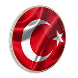 Bayrak Yuvarlak Cam Tablo | Hediyelik, Dekoratif, Ofis, Mutfak 