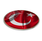 Bayrak Yuvarlak Cam Tablo | Hediyelik, Dekoratif, Ofis, Mutfak 