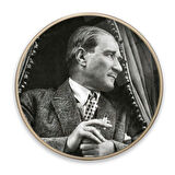 Atatürk Yuvarlak Cam Tablo | Hediyelik, Dekoratif, Ofis, Mutfak 