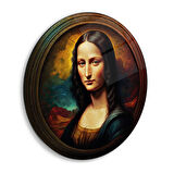 Mona Lisa Yuvarlak Cam Tablo | Hediyelik, Dekoratif, Ofis, Mutfak 