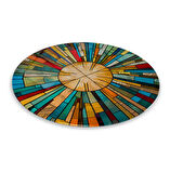 Soyut Vitray Desen Cam Tablo | Hediyelik, Dekoratif, Ofis, Mutfak 