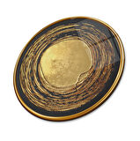 Gold Desen Yuvarlak Cam Tablo | Hediyelik, Dekoratif, Ofis, Mutfak 