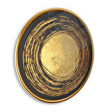 Gold Desen Yuvarlak Cam Tablo | Hediyelik, Dekoratif, Ofis, Mutfak 
