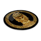 Antik Gold Yuvarlak Cam Tablo | Hediyelik, Dekoratif, Ofis, Mutfak 