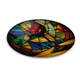 Vitray Kadeh Yuvarlak Cam Tablo | Hediyelik, Dekoratif, Ofis, Mutfak 