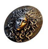 Medusa Yuvarlak Cam Tablo | Hediyelik, Dekoratif, Ofis, Mutfak 