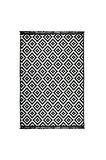 Algelsineve Çift Taraflı Kilim Yolluk - Siyah Beyaz Piramit Desen 80x200