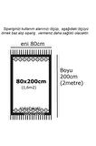 Algelsineve Çift Taraflı Kilim Yolluk - Siyah Beyaz Piramit Desen 80x200