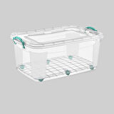 Polytime Tekerlekli Multibox Şeffaf Kilitli Saklama Düzenleme Kabı Kutusu - Dikdörtgen - 30 Litre