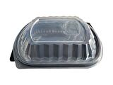 Şeffaf Kapaklı Sıcak Soğuk Isıya Dayanıklı Yemek Salata Kabı Kutusu - Kare - 21x25 Cm. - 1 Adet