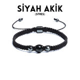 Siyah Akik, Hematit Bileklik - Pelo Black Bileklik - Tasarım Bileklik 8mm 6mm Ayarlanabilir