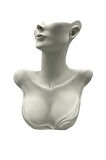 Yerli Üretim Polyester Malzeme Beyaz Renk 33 / 26 cm Takı Sergileme Mankeni