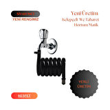 Plasyay Spiral Wc Taharet Hortum Matik Ve Wc Banyo Yikama Seti Yeni Siyah İnci 97 Cm