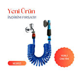 Plasyay Spiral Bahçe Sulama Veranda Balkon Araç Yıkama Kelepçe Adaptörlü ve Ayarlı Nozul (Lans) Başlıklı Siyah Inci 3.5 Metre