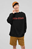 Tasarım Billie Eilish Baskılı Unisex Oversize Şarkıcı Sweatshirt