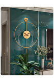 Timelles Gold Tiktok-xxl (60X80CM)-modern Dekoratif Metal Duvar Saati