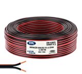50 METRE HOPARLÖR ELEKTRİK VE SES KABLOSU 2X1,5MM KIRMIZI ÇİZGİLİ ŞEFFAF