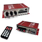 OTO ANFİ MİNİ FM RADYO 12V 400W BLUETOOTHLU USB VE SD KART GİRİŞLİ