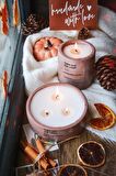 Pembe Renk Soya Wax Amber Vanilya Kokulu Dekoratif 2li Beton Saksı