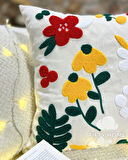 1 adet püsküllü punch kırlent kılıfı 43 x 43 cm yastık kılıfı keten