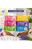 Yüzey Temizleme Mendili 6'lı Karma Paket Manolya Şakayık Aloe Vera Limon Lavanta Yasemin Çok Amaçlı Islak Temizlik Mendili