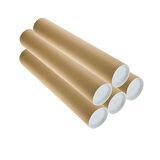 Beylini Postüp Kapaklı Silindir Kutu Karton Rulo Gönderi Poster Afiş Harita Tüpü 5 Adet 5 cm x 60 cm