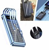 Solar 10.000 Mah Güneş Enerjili Led Işıklı Powerbank Şarj Aleti  Usb Çıkışlı Mikro Typc Lıghtnıng