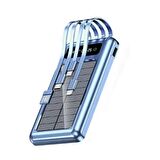 Solar 10.000 Mah Güneş Enerjili Led Işıklı Powerbank Şarj Aleti  Usb Çıkışlı Mikro Typc Lıghtnıng