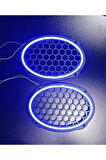 Oval 6X9 Mavi Neon Işıklı Hoparlör ve Midrange Kapağı Vidalanabilir 2 Adet