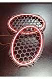 KIRMIZI Neon Işıklı 6x9 Oval Hoparlör ve Midrange Kapağı 1takım (2adet)
