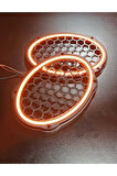 TURUNCU Neon Işıklı 6x9 Oval Hoparlör ve Midrange Kapağı 1takım (2adet)