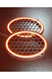 TURUNCU Neon Işıklı 6x9 Oval Hoparlör ve Midrange Kapağı 1takım (2adet)