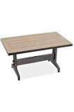 Diva 80x 140 Plastik Bahçe Masası | Teak - Ahşap Desenli
