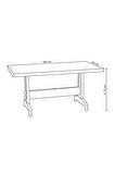 Diva 80x 140 Plastik Bahçe Masası | Teak - Ahşap Desenli