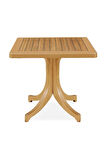 Pera Masa Plastik Bahçe Masası Teak Ahşap Desenli Kare 80 cm X 80 cm