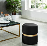 Prada Puf-Spor Dikişli Gold Detaylı Silinebilir Kadife Kumaş Modern Lüx Puf-Bench-Makyaj
