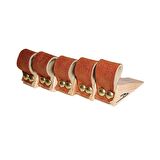 Barış Dizayn Premium Taba Camel Deri Kapı altlığı kapı stoperi stopper kapı durdurucu (5li paket)