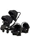 Ibiza Travel System (SEYEHAT SİSTEM) Ikiz Bebek Arabası 2 Adet Puset Tam Set Siyah (YENİ MODEL)