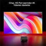 A30 Full HD WiFi Destekli Mini Projeksiyon Cihazı Taşınabilir Uzun Ömürlü Kablosuz Görüntü Aktarımı