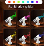  Projektör Görünümlü  RGB Işıklı Gece Lambası ve Buhar Makinesi Bir Arada Ev Ofis İçin