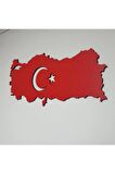 Türkiye Haritası Ahşap Ay Yıldız Deokrasyon