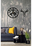 Çarlık Ve Latin Dekoratif Duvar Saat+ Geyik