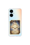 Tecno Camon 19 ile Uyumlu Burç Kartları Terazi Tasarımlı Şeffaf Silikon Kılıf