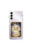 Samsung Galaxy A14 ile Uyumlu Burç Kartları Kova Tasarımlı Şeffaf Silikon Kılıf