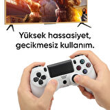 Yeni Nesil PS4 Kolu  Kablosuz, Şarj Edilebilir, Ergonomik + Titremeli + Dayanıklı Oyun Dostu Beyaz