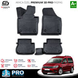 S-Dizayn VW Caddy 3D Pro Havuzlu Paspas 2015-2020 A+ Kalite