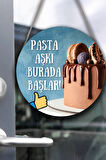 Pastane Salonu Duvar, Kapı, Tek Taraflı Askılı Pano Karşılama Tabelası, Pasta Dükkanı Süsü
