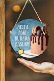 Pastane Salonu Duvar, Kapı, Çift Taraflı Askılı Pano Karşılama Tabelası, Pasta Dükkan Süsü