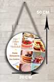 Pastane Salonu Duvar, Kapı, Tek Taraflı Askılı Pano Karşılama Tabelası, Pasta Dükkan Süsü